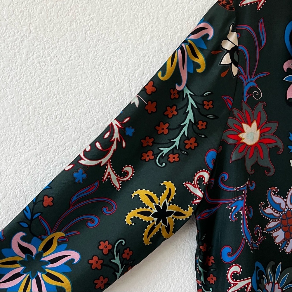 Tory Burch 100% Silk Floral Print Long Sleeve Button Down Blouse Top 8 - Picture 6 of 16
